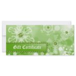 Xmas Gift Certificates Spa Green Snow Jewellery rack cards