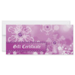 Xmas Gift Certificates Spa Pink Snow Jewellery rack cards
