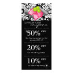 Xmas Holly Lips Salon Marketing Cards Damask Pink rack cards