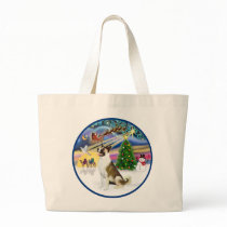 Xmas Magic and Akita Canvas Bag