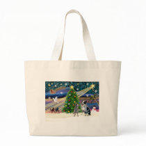 Xmas Magic-Aussie Cattle Dog pair Tote Bag