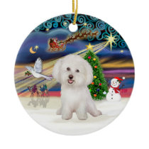 Xmas Magic - Bichon Frise #7 Christmas Tree Ornaments