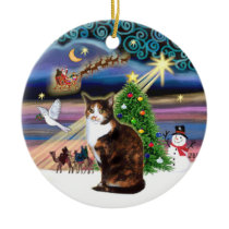 Xmas Magic - Calico cat (ASH) Christmas Ornaments