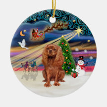 Xmas Magic - Cavalier (ruby 11) Christmas Tree Ornaments