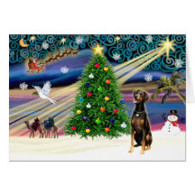 Xmas Magic-Doberman Blk-Natural Card