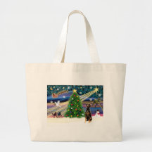 Xmas Magic-Doberman Blk-Natural Tote Bag