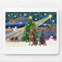 Xmas Magic-Doberman Pair Mouse Mat