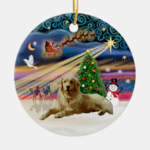 Xmas Magic - Golden (lying down) Christmas Ornaments
