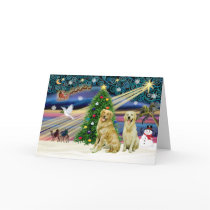 Xmas Magic-Golden-Pair Greeting Card