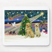 Xmas Magic-Golden-Pair Mouse Mats