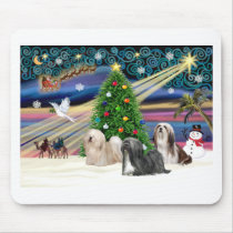 Xmas Magic-Lhasa Apso-Trio Mouse Pad