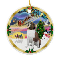 Xmas Magic - St. Bernard 1 Christmas Ornaments