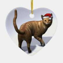 Xmas Orange Tabby Christmas Ornament