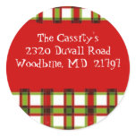 Xmas plaid label - Customised stickers