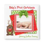 Xmas Reindeer Baby's First Christmas Magnet
