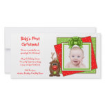 Xmas Reindeer Baby's First Christmas Photo Card photo cards