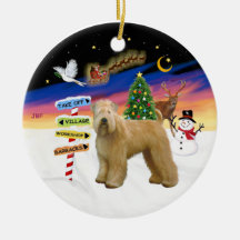 Xmas Signs - Wheaten (Stand) Christmas Ornament
