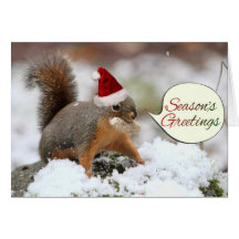 Xmas Squirrel in Snow Card