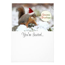 Xmas Squirrel in Snow Personalized Invite