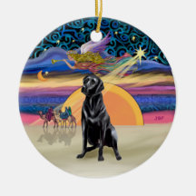 Xmas Star - Black Labrador #2 Christmas Ornaments