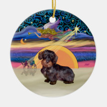 Xmas Star - Wire Haired Dachshund Christmas Tree Ornament