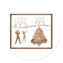 xmas round stickers