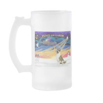 Xmas Sunrise - Akita (brown and white) Coffee Mugs