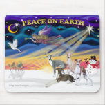 Xmas Sunrise - Four Italian Greyhounds mousepads