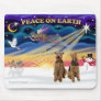 Xmas Sunrise - Two Airedales Mouse Pads