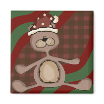 Xmas Teddy Bear Fridge Magnets