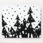 Xmas town_black mouse pad