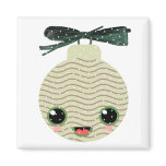 xmas tree ball kawaii with snow magnets