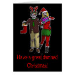 Xmas Zombies (with text), greeting card