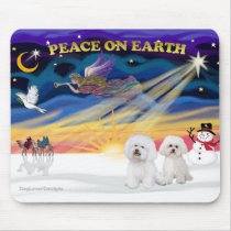 XmasSunrise-2 Bichon Frise Mouse Mat