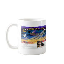 XmasSunrise-2 black Dachshunds Mug