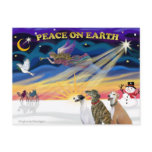 XmasSunrise-3 Greyhounds postcards