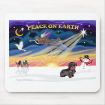 XmasSunrise-WireHaired Dachshund Mouse Mat