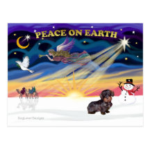 XmasSunrise-WireHaired Dachshund Post Card