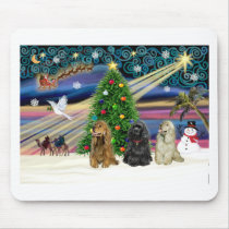 Xms Magic-3Cockers-blk-brwn-fawn Mouse Pad
