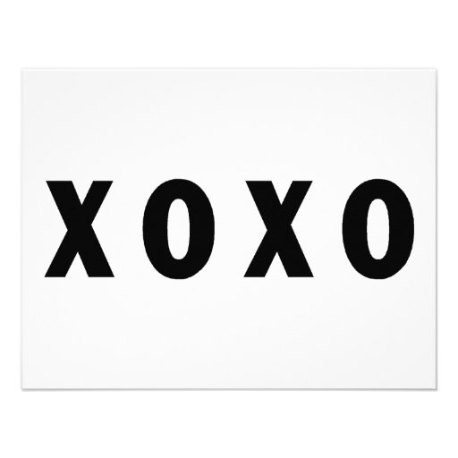 XO Hugs and Kisses Black Invitation