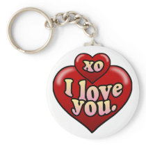 XO I love you with hearts. keychains