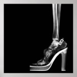 XRAY HIGH HEEL LADY SKELETON FOOT B&W posters