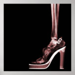 XRAY HIGH HEEL LADY SKELETON FOOT RED PRINT