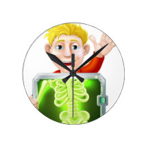 Xray Man Waving Clock