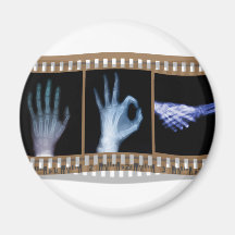 XRAY SIGN LANGUAGE FILM - HAND OK HANDSHAKE REFRIGERATOR MAGNET