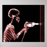 XRAY SKELETON DRILL BLACK RED posters