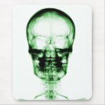 XRAY SKELETON SKULL GREEN MOUSE PAD
