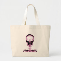 XRAY SKELETON SKULL PINK CANVAS BAG