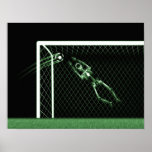 XRAY SKELETON SOCCER GOALIE GREEN posters