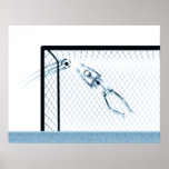 XRAY SKELETON SOCCER GOALIE WHT BLUE posters